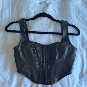 Corset brown cropped top